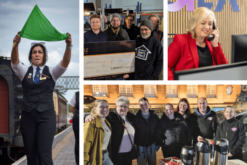 A cover photo for the blog "Celebrating Volunteers' Week 2026" which features the staff members we will mention in our post. Left: Melissa Porter Top middle: Will Moy, Top right: Karheena Woodroffe, bottom: Donna Martin